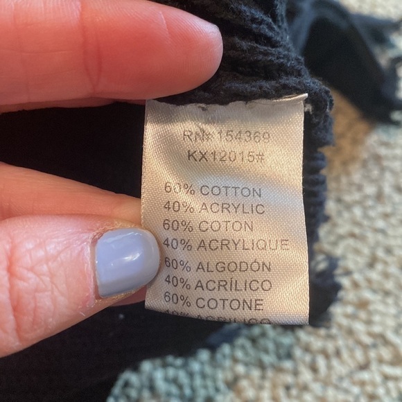 Malibu Sugar Black Distressed Sweater Size Small in EUC - Picture 6 of 7